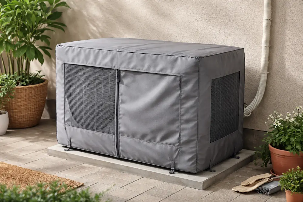 Cómo proteger la unidad exterior del aire acondicionado 1 unidad exterior de aire acondicionado protegida