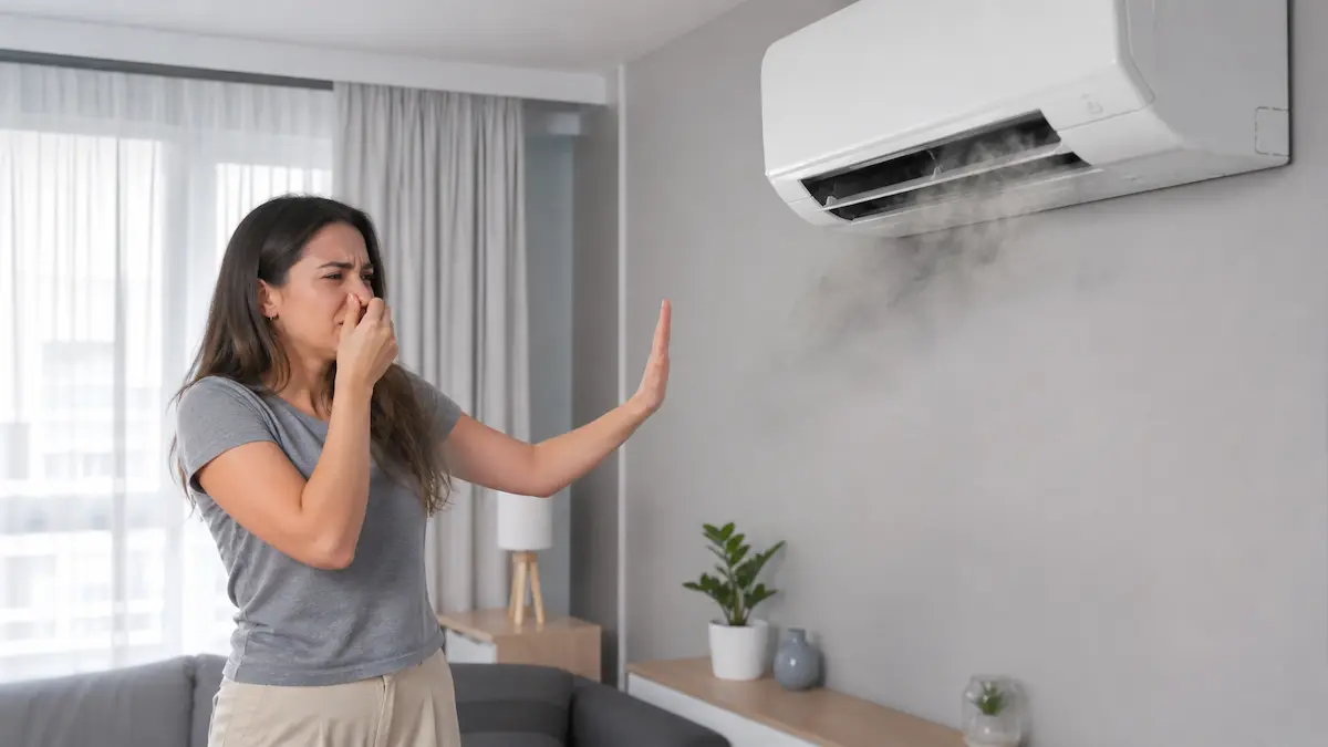 aire acondicionado huele a quemado