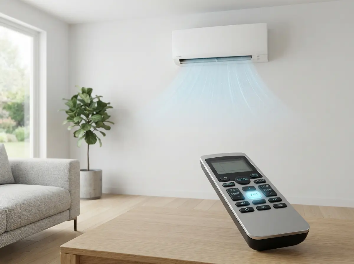 mando poniendo ventilador aire acondicionado